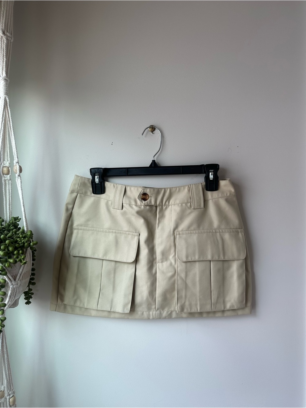 Peppermayo Tan Utility Mini Skirt
